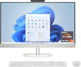 HP - 27" FHD Touchscreen All-in-One: Ryzen 7 -16GB|512GB - Win 11 - 27-cr0260 - White