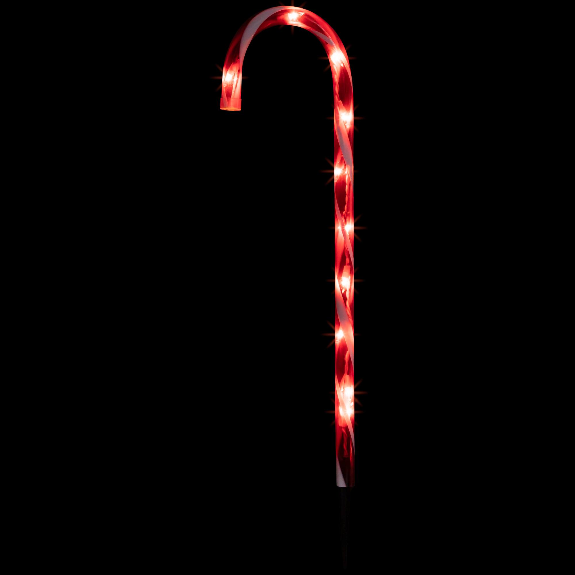 Alt View 8. Northlight - Lighted Candy Cane 8-Function Outdoor Christmas Pathway Markers - 24" - Set of 8 - Red.