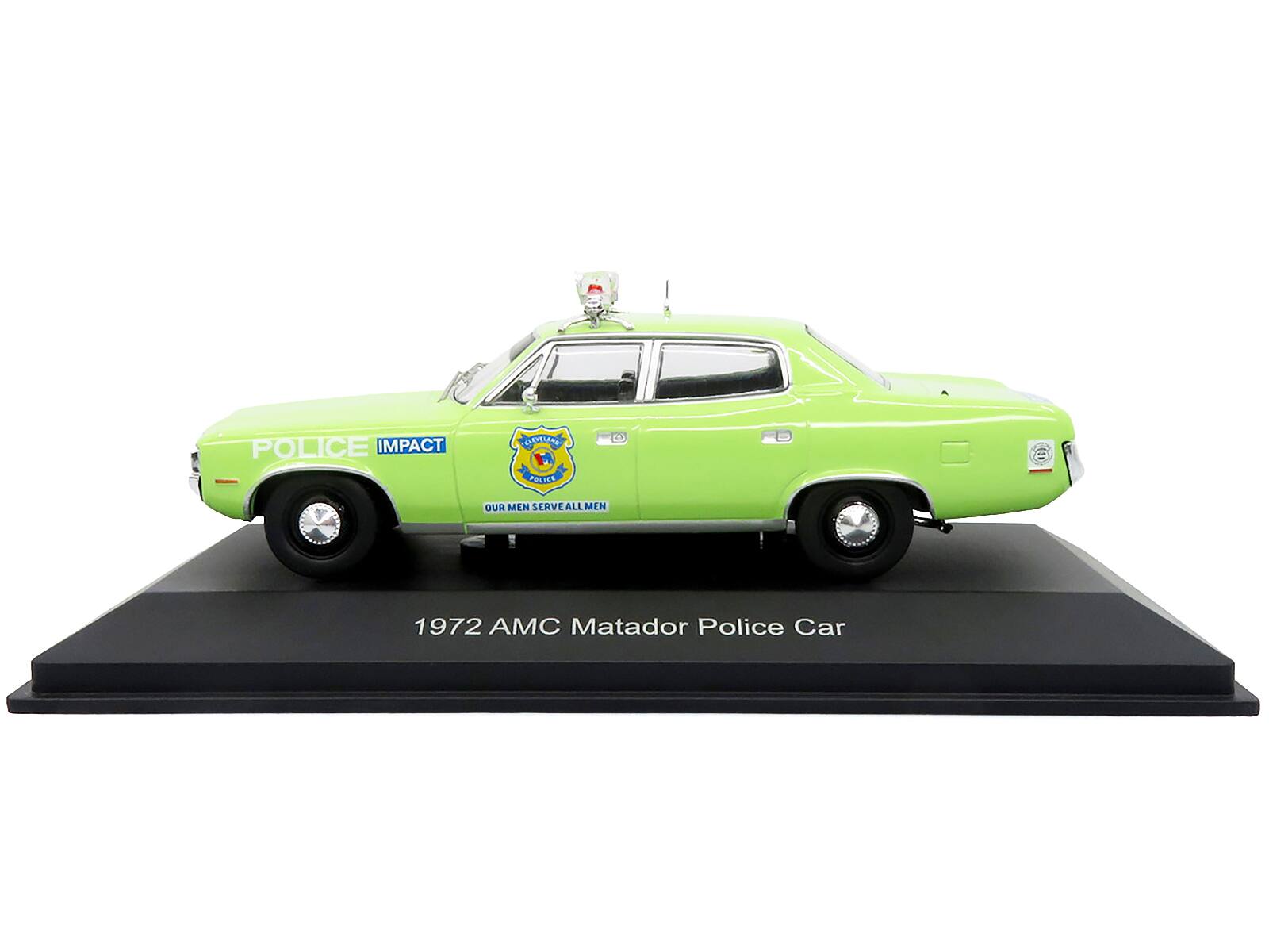 POLICE IMPACT  
LdaTanee PESSS  
OUR MEN SERVE ALL MEN  
1972 AMC Matador Police Car