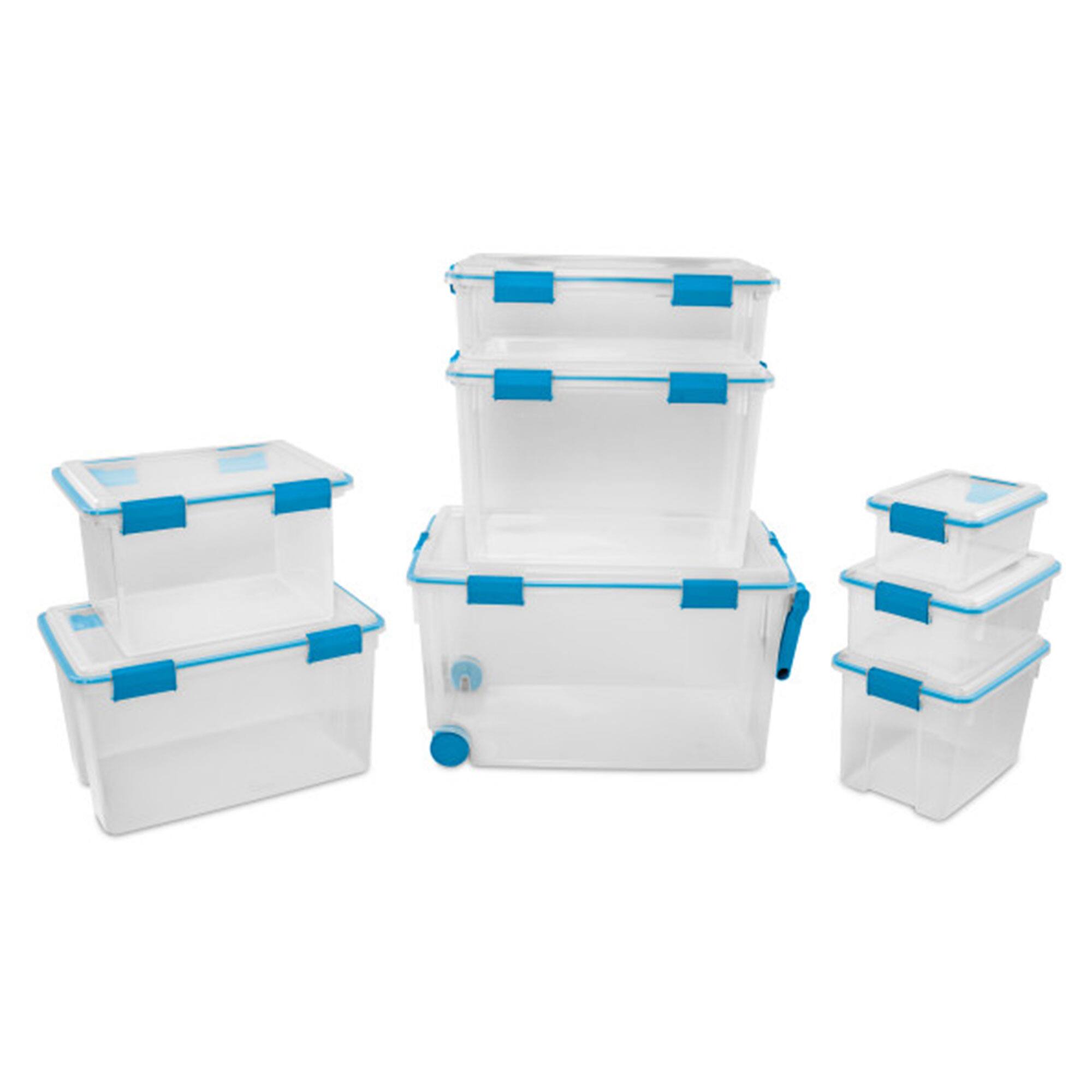 Alt View 7. Sterilite - Sterilite 37 Quart Clear Plastic Home Storage Tote Bin with Secure Lids, 12 Pack.