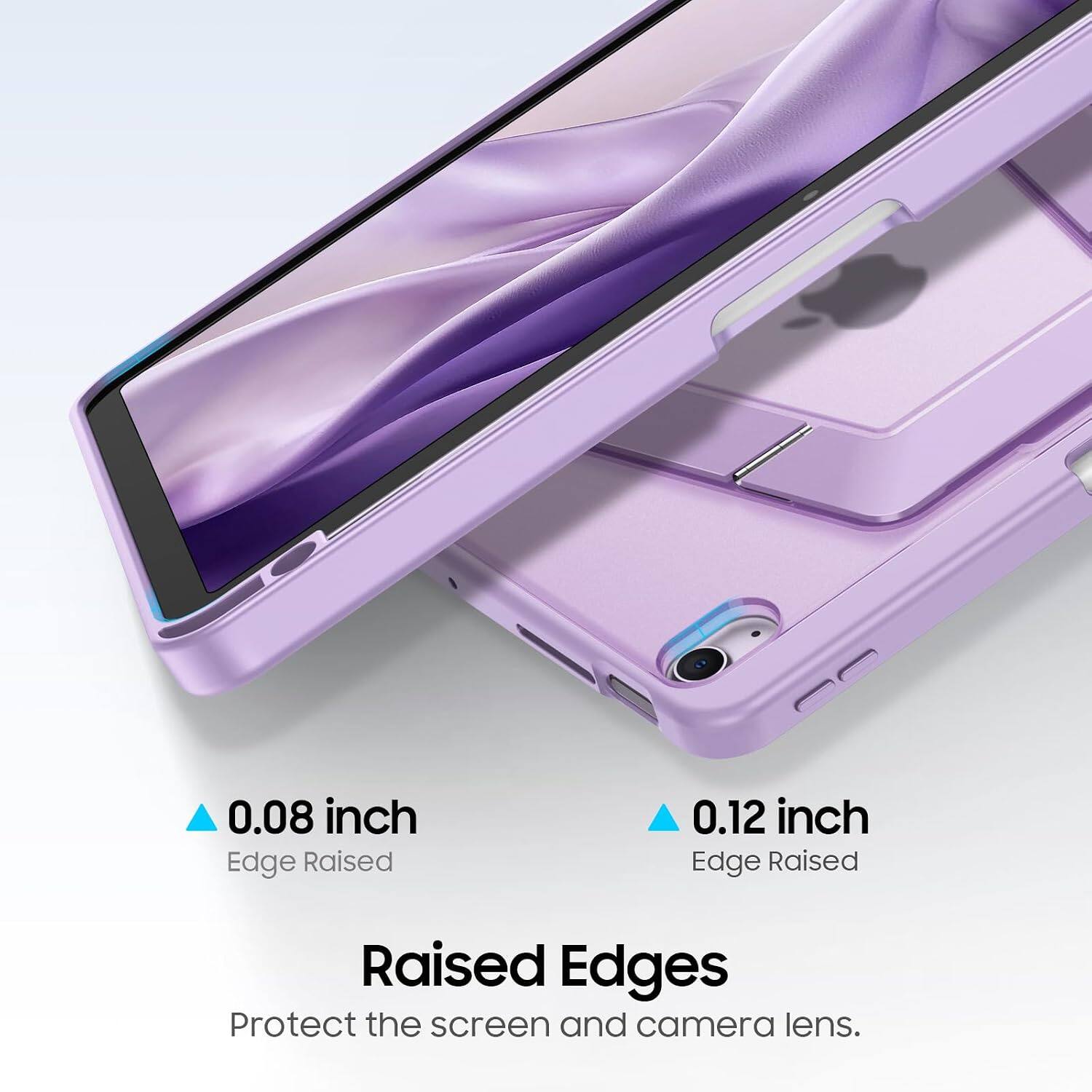 0.08 inch Edge Raised  
0.12 inch Edge Raised  
Raised Edges Protect the screen and camera lens.