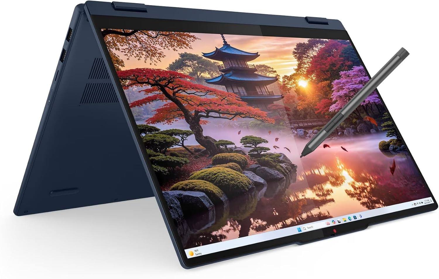 Alt View 8. Lenovo - Flex IdeaPad 5 2-in-1 16" FHD+ Touchscreen AI Laptop - Copilot+ PC - AMD Ryzen AI 5 - 16GB RAM - 512GB SSD - Digital Pen - Blue.