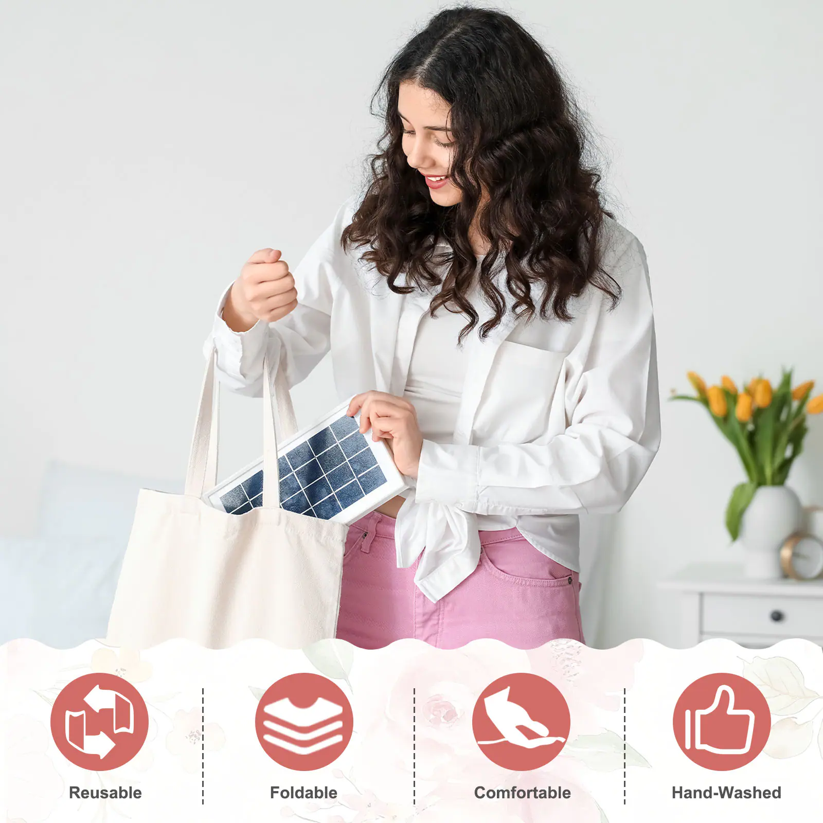 Reusable, Foldable, Comfortable, Hand-Washed