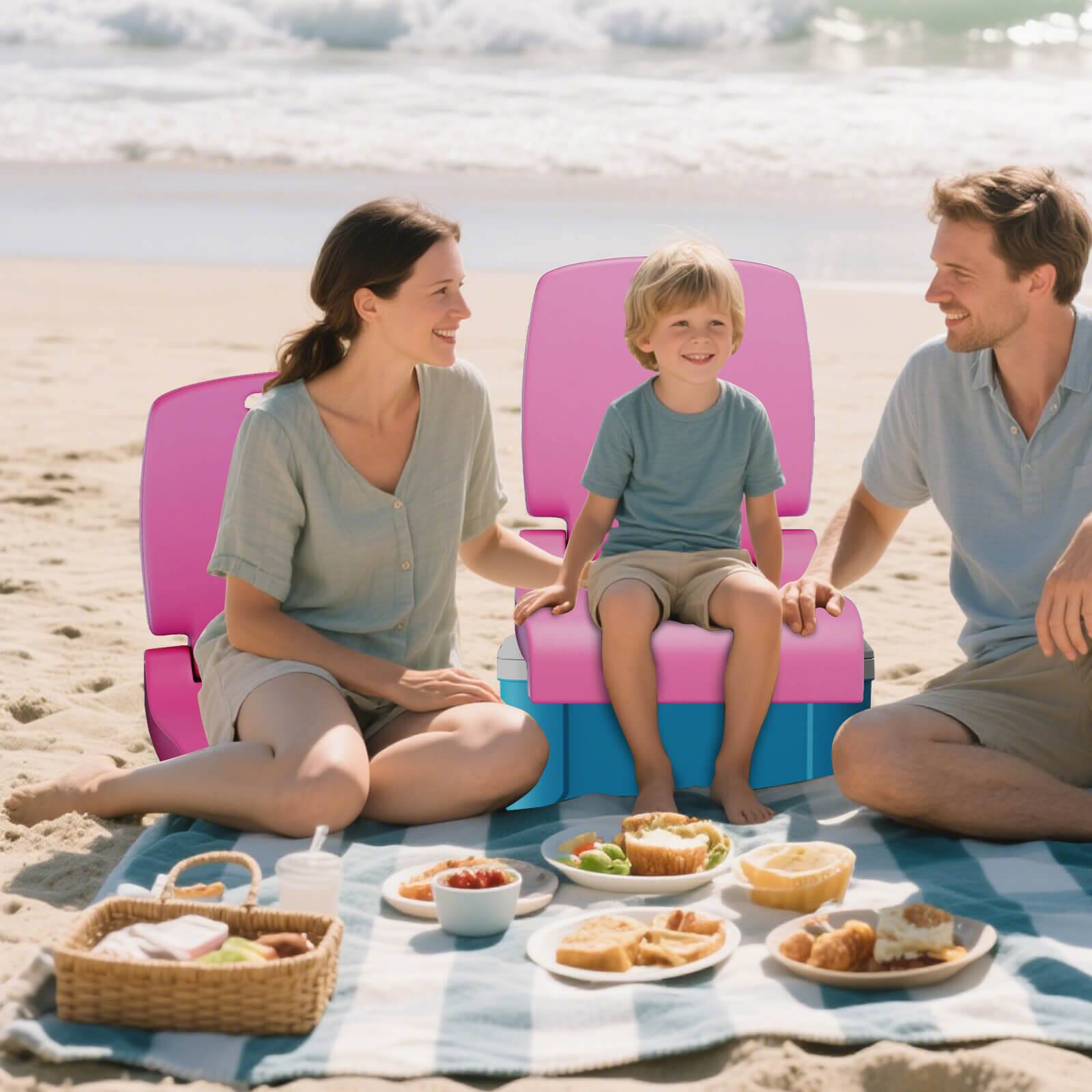 Alt View 3. Costway - Costway Poolside Chair for Edge of Pool with Back Support & Handles Portable Picnic Chair - Pink.