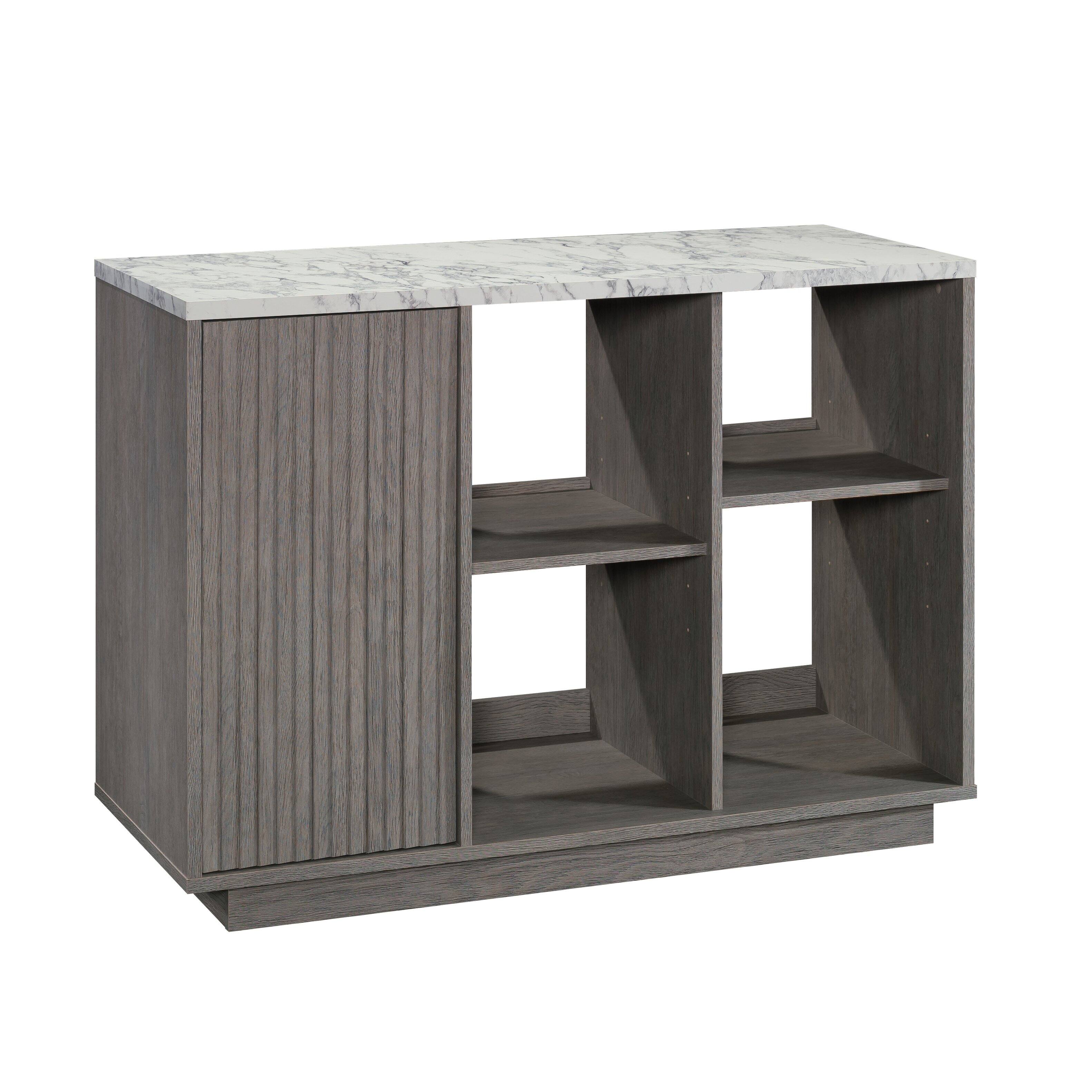 Front. Sauder - East Rock Accent Storage Cabinet - Ashen Oak.