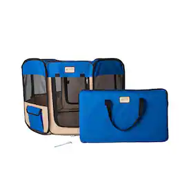 Armarkat - Portable Pet Playpen In Combo and Beige - Blue