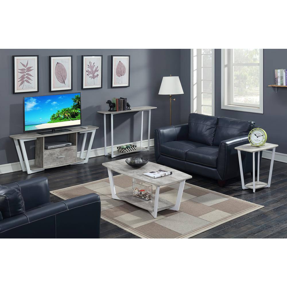 Back. Convenience Concepts - Graystone Coffee Table - Gray / White Frame.