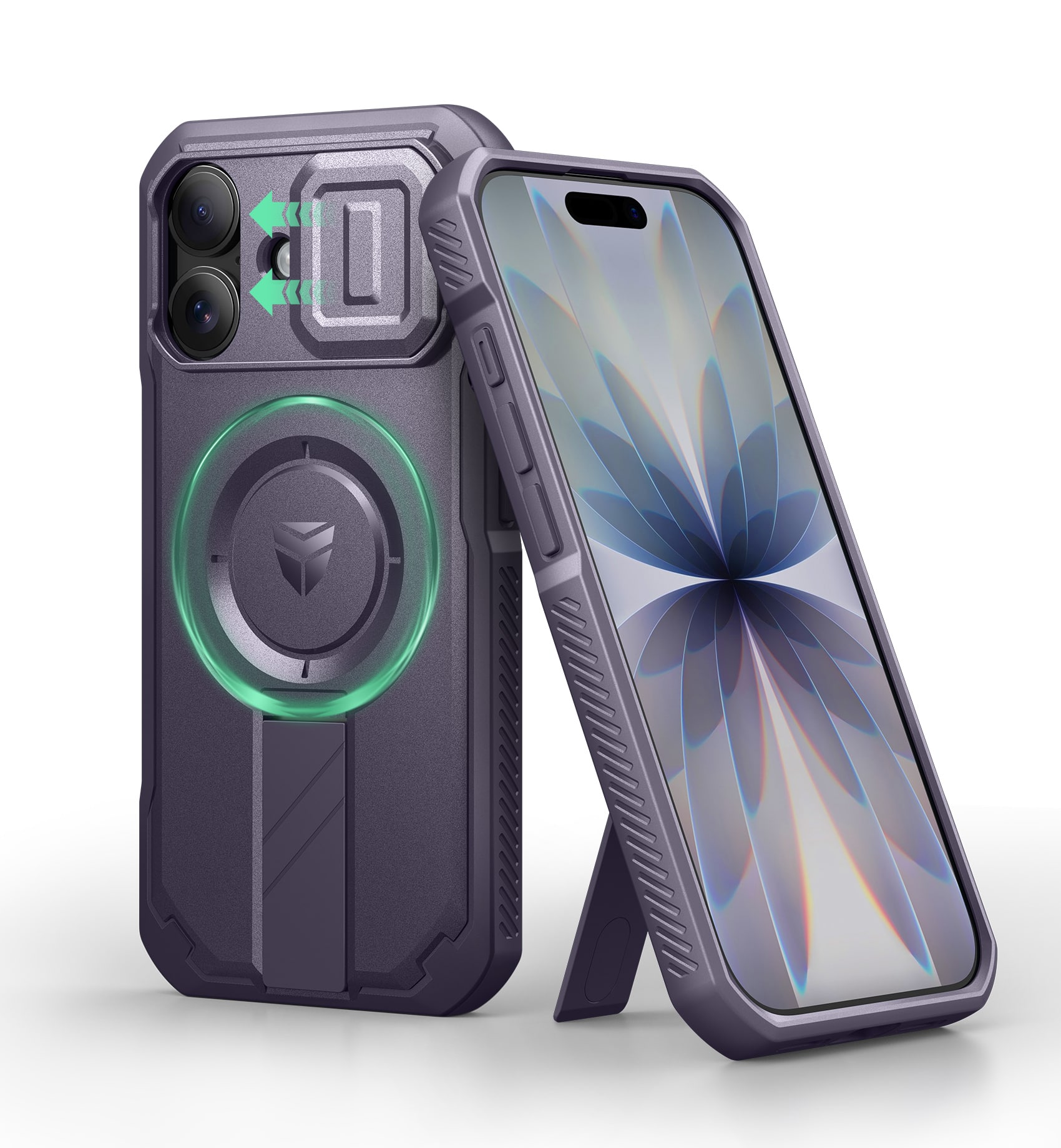 Dexnor - Rugged Shockproof Phone Case for 6.3-inch iPhone 17 with Slide Camera Cover&Metal Kickstand , Compatible with MagSafe - Phantom Purple price history on PriceWatchPro