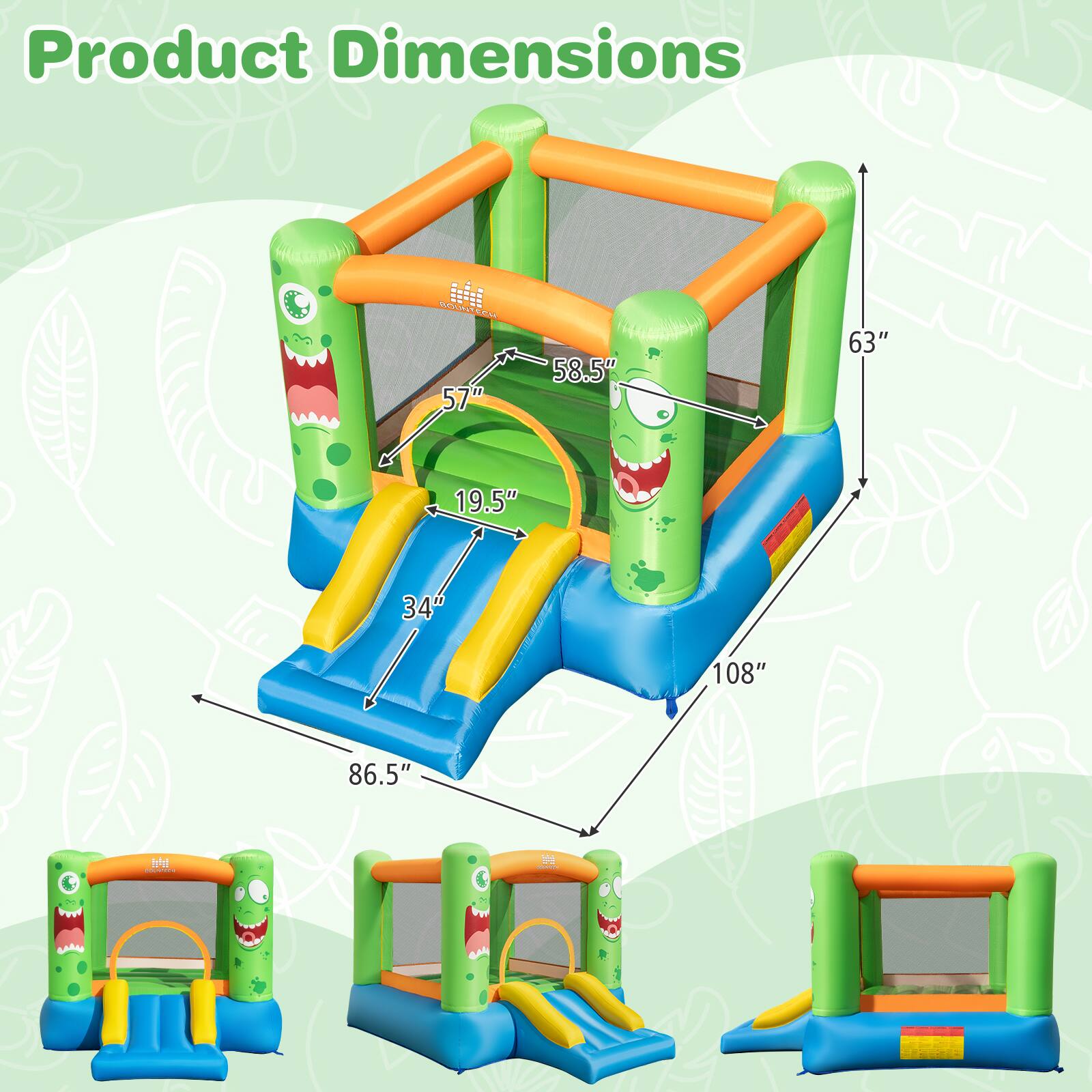 Product Dimensions: 57" x 58.5" x 63" x 19.5" x 34" x 108" x 86.5"