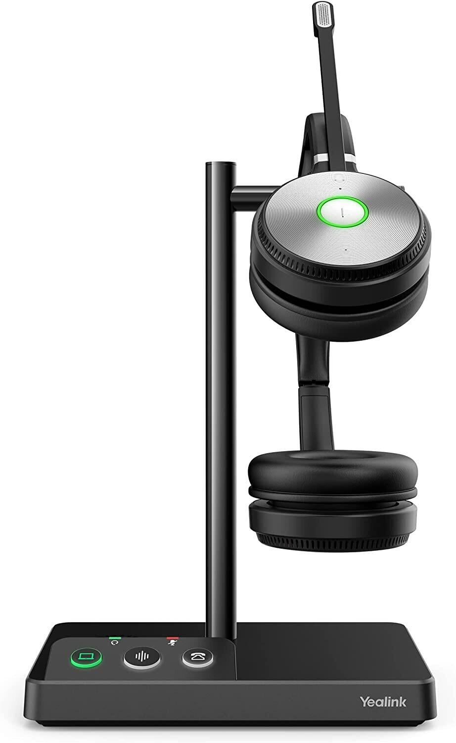 Left. Yealink - Yealink 1308006 WH62 Duo UC Wireless Noise Canceling Headset - Black.