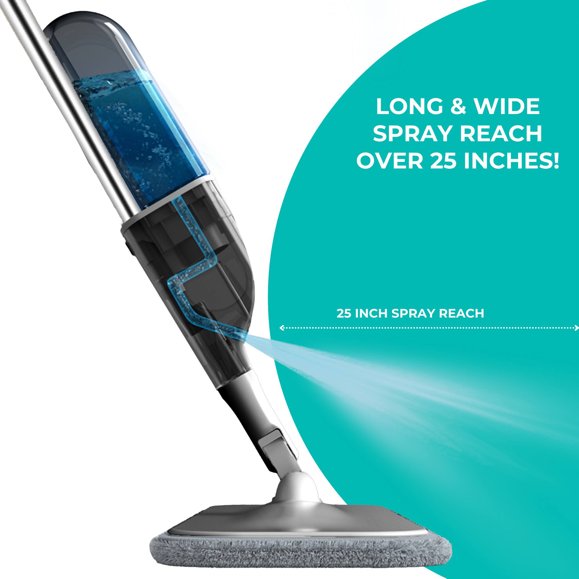 LONG & WIDE SPRAY REACH OVER 25 INCHES!

25 INCH SPRAY REACH