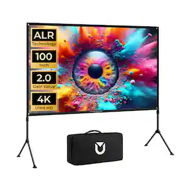 Ultimea - 120" Projector Screen,2.0 Gain,80% ALR,E-ALR,99% Color Accuracy,Portable for Home & Outdoor - Black