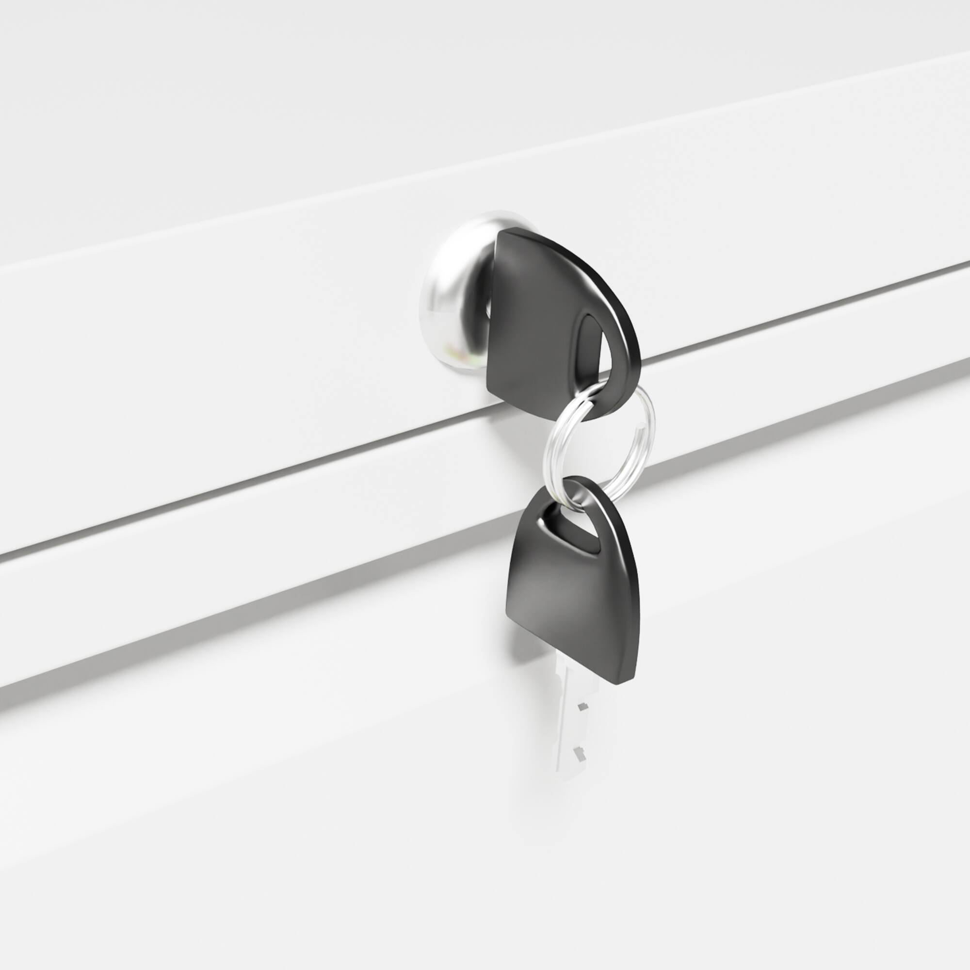 Alt View 9. Meqiodas - 3 Drawer Lateral File Cabinet with Lock, Metal Lateral Filing Cabinet for Home Office - White.