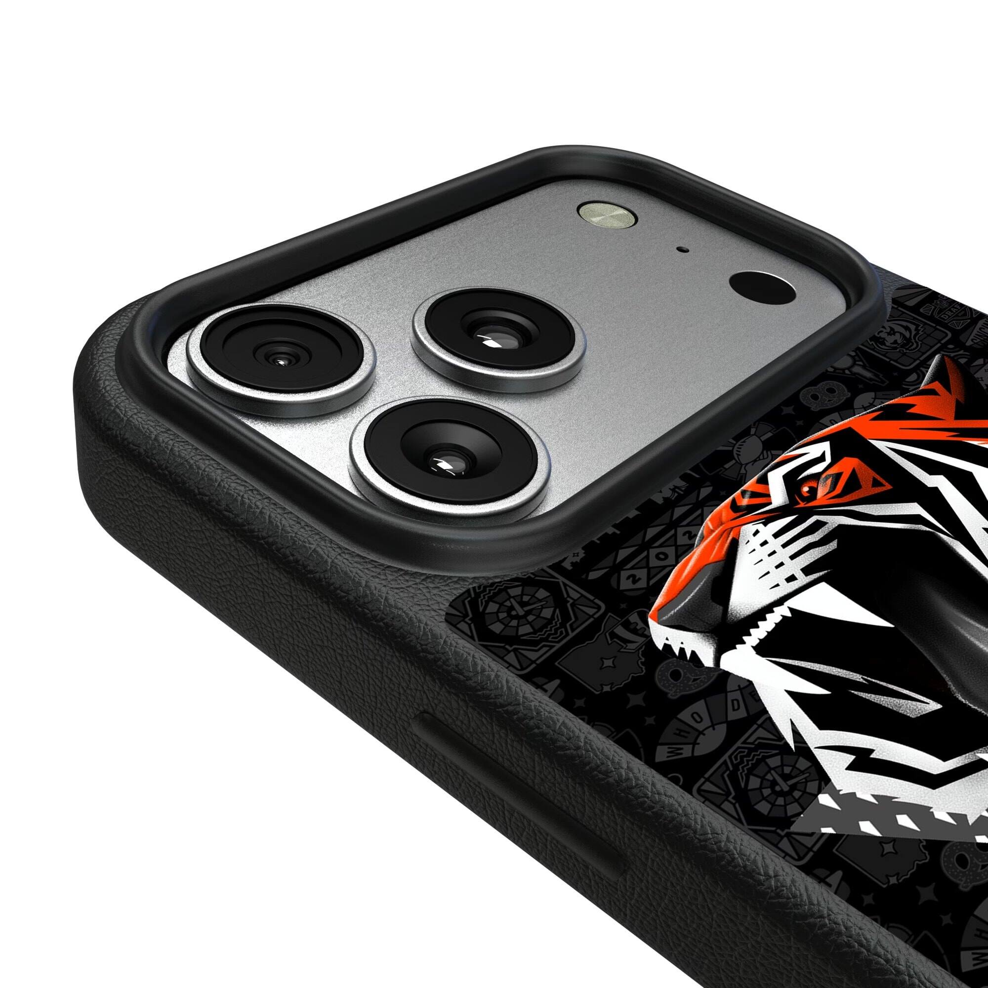 Alt View 2. Keyscaper - Cleveland Browns iPhone Magnetic Bump Case - 13 Pro Max - Black.