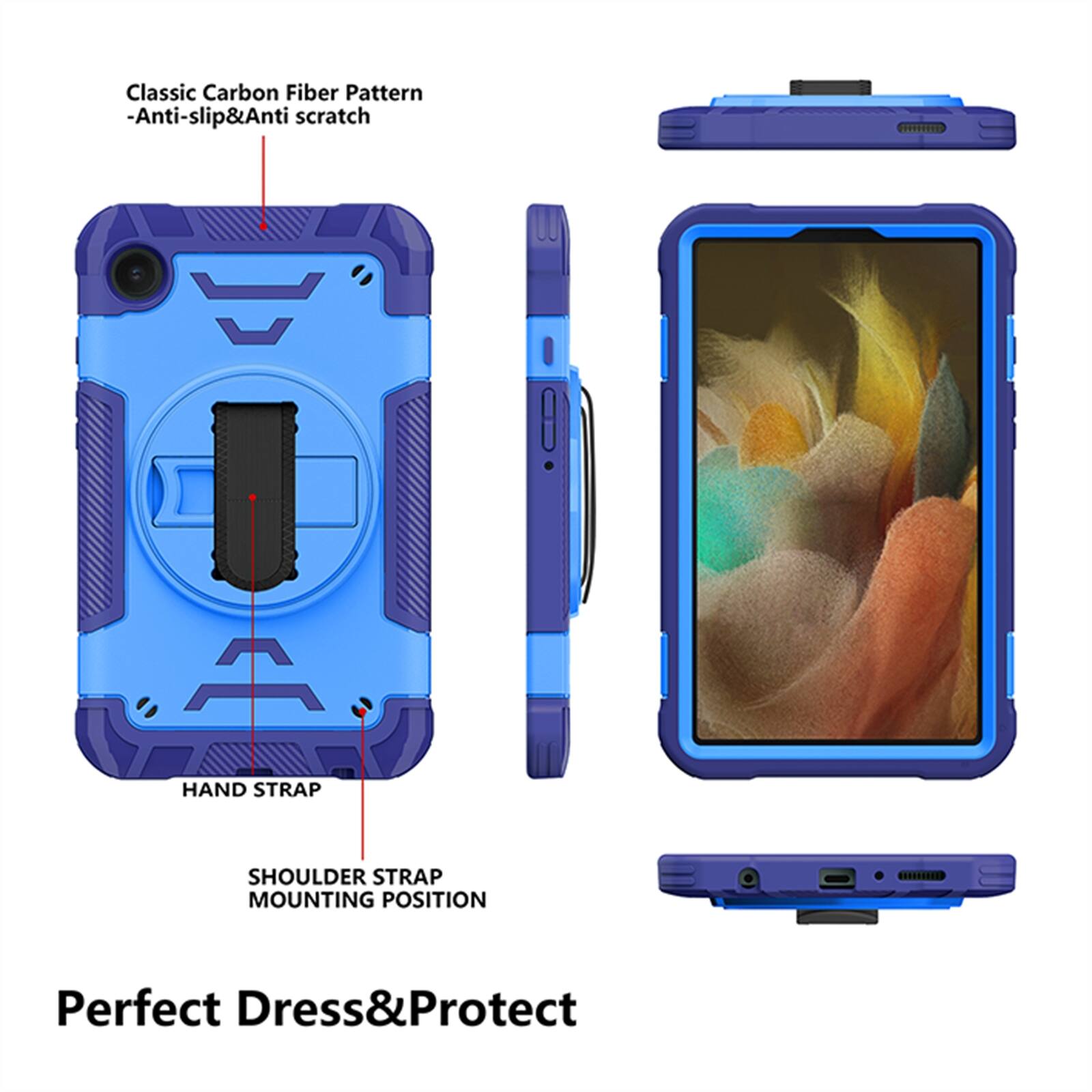 Classic Carbon Fiber Pattern - Anti-slip & Anti-scratch  
EFEIERED HAND STRAP  
SHOULDER STRAP MOUNTING POSITION  
Perfect Dress & Protect