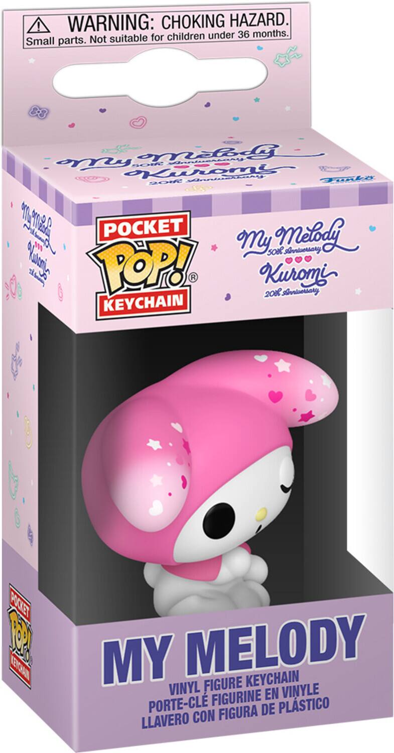 **WARNING: CHOKING HAZARD.**  
Small parts. Not suitable for children under 36 months.

---

**POCKET POP! KEYCHAIN**

**My Melody Kuromi**  
2018 Anniversary

---

**MY MELODY**  
VINYL FIGURE KEYCHAIN  
PORTE-CLE FIGURINE EN VINYLE  
LLAVE CON FIGURA DE PLASTICO