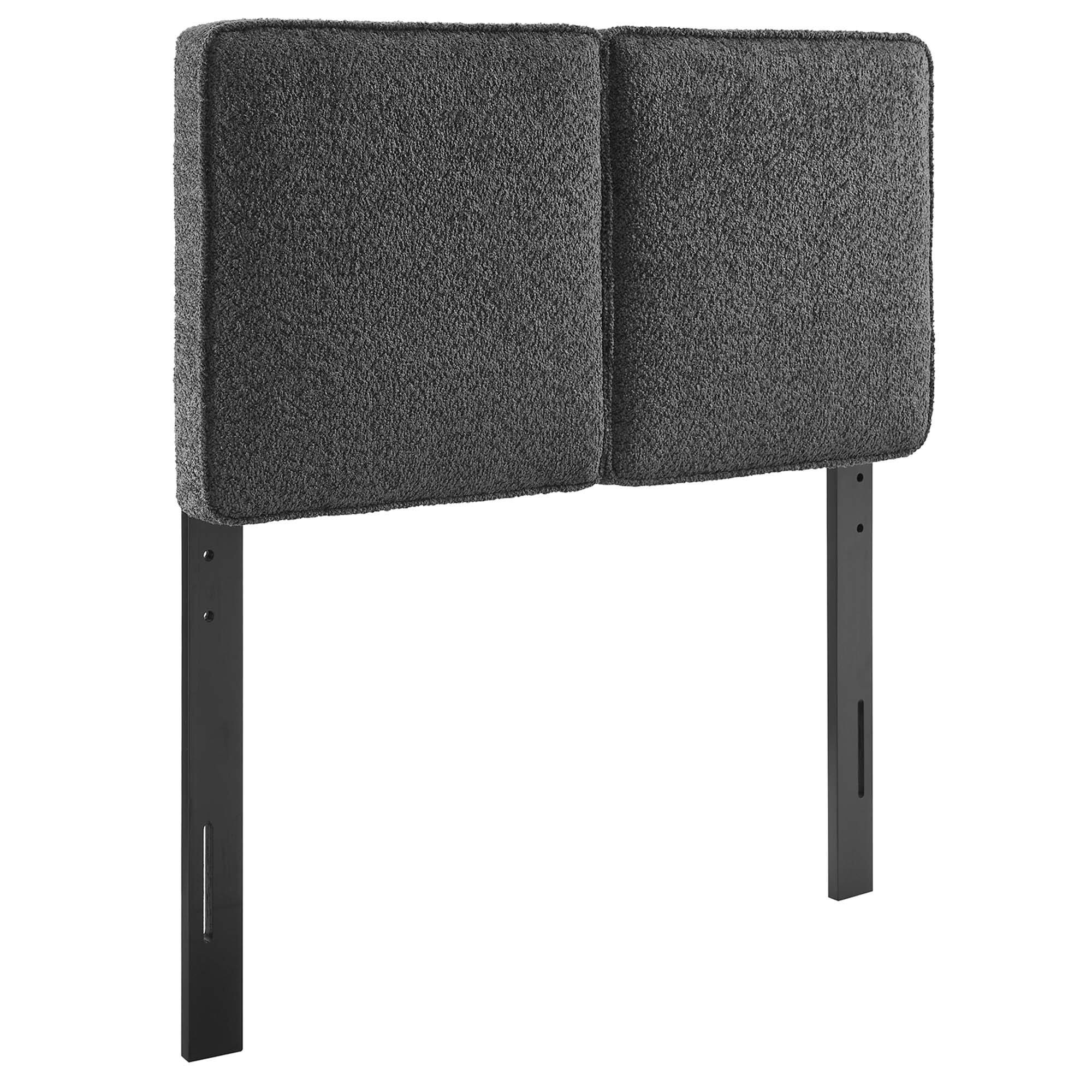 Lindee Boucle Fabric Twin Headboard by Modway - Gray
