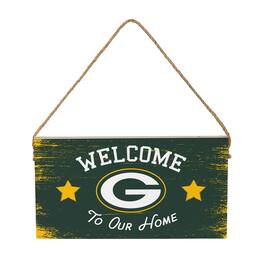 Evergreen Enterprises - Green Bay Packers 6" x 11" Welcome Home Wood Wall Sign with Rope Hanger - Multicolor