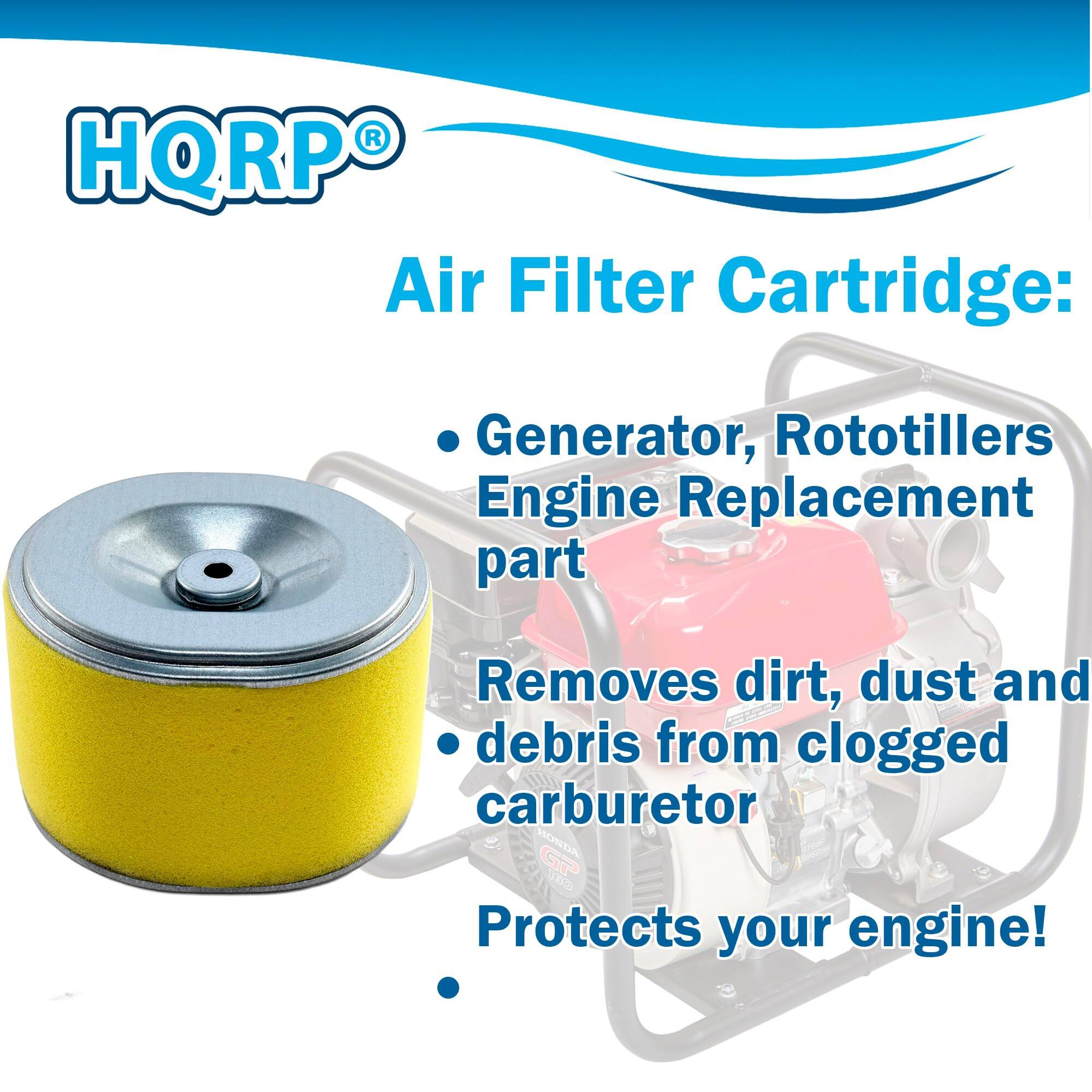 HQRPO Air Filter Cartridge:  
- Generator, Rototillers Engine Replacement part  
- Removes dirt, dust and debris from clogged carburetor  
- Protects your engine!