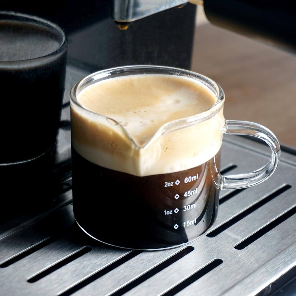 Dapper Styles Espresso Glass Measuring Cup Triple Pitcher Milk Cups ...
