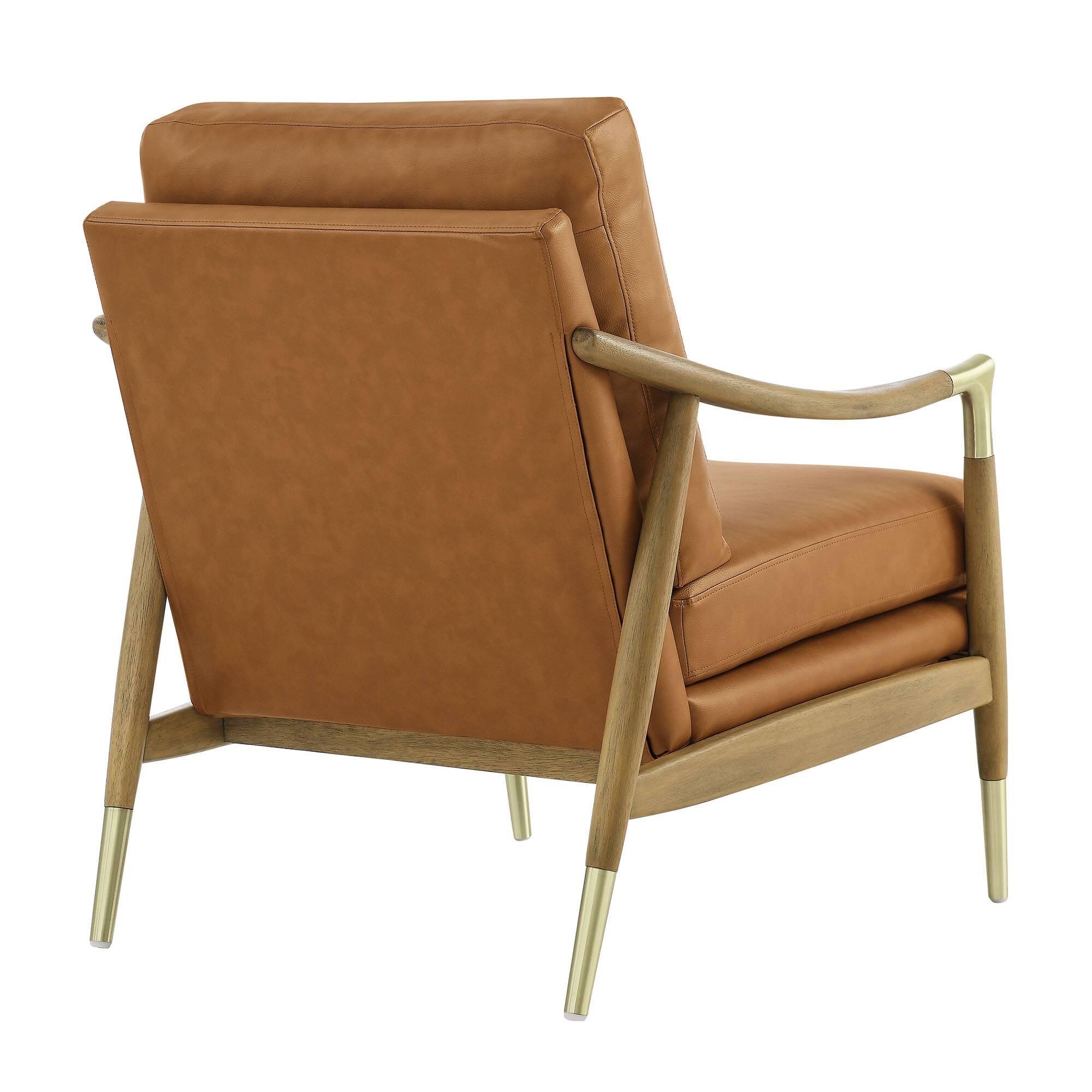 Alt View 1. Modway - Langford Vegan Leather Accent Armchair by Modway - Brown.