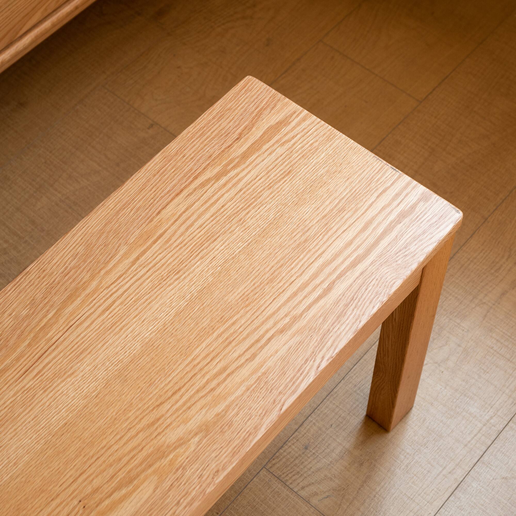Alt View 2. Bestier - 47inch Natural Oak Wood Color Solid Wood Classic Dining Bench for Living Room - Natural Wood.
