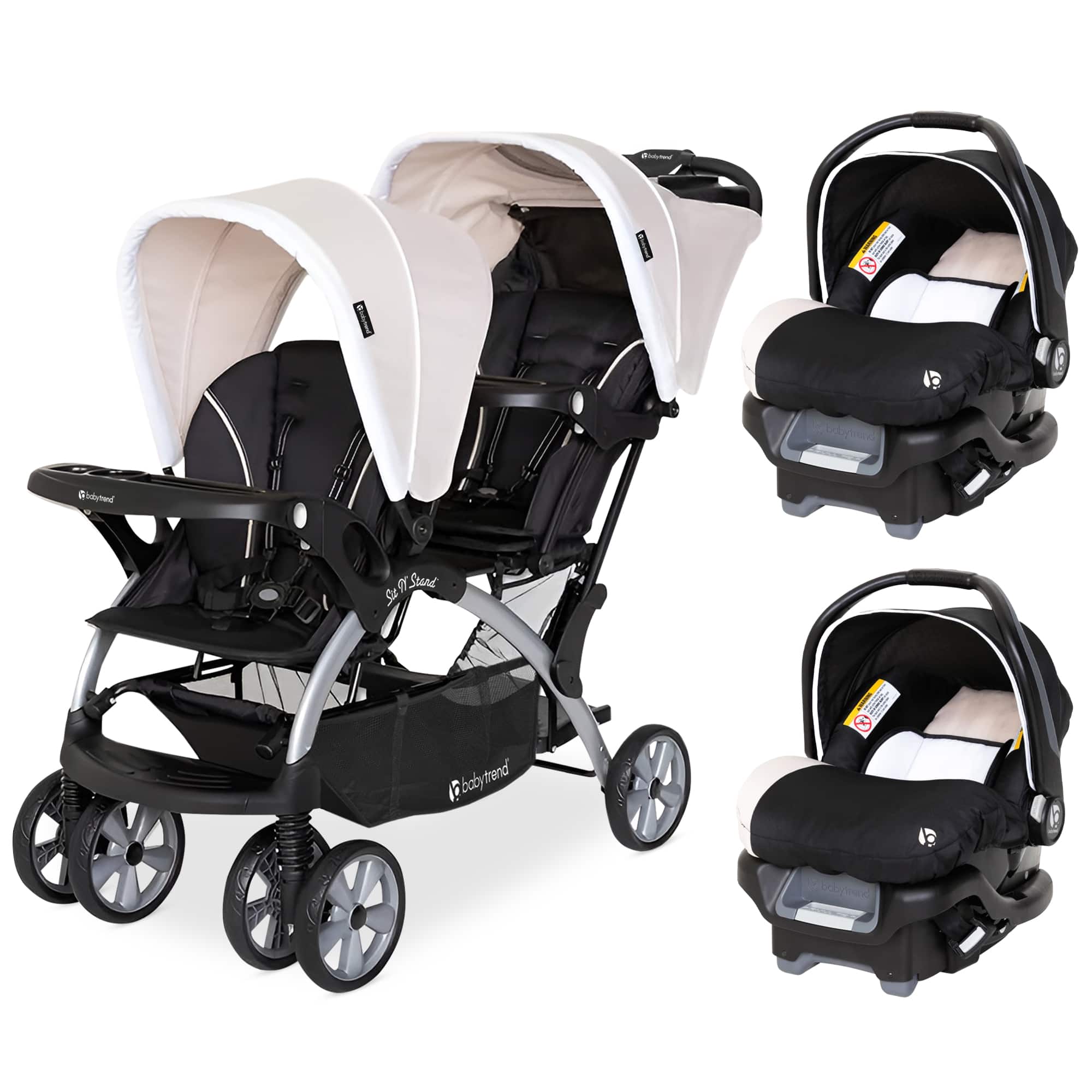 Baby Trend - Sit N Stand Baby Double Stroller and 2 Infant Car Seat Combo, Khaki price history on PriceWatchPro