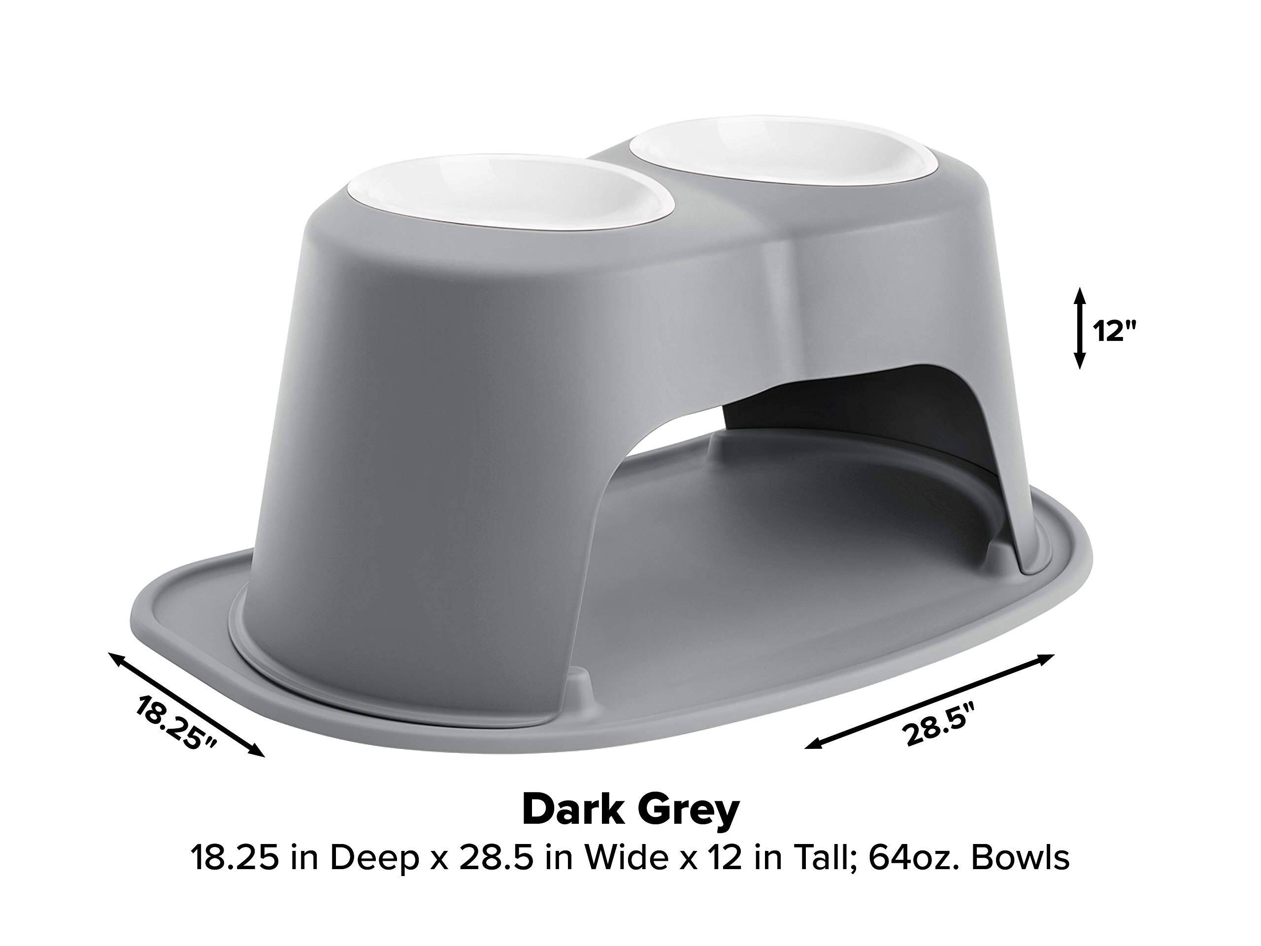 12"  
18.25" 28.5" Dark Grey  
18.25 in Deep x 28.5 in Wide x 12 in Tall; 64oz. Bowls