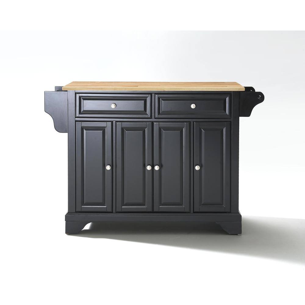 Alt View 1. Crosley Furniture - Lafayette Wood Top Full Size Kitchen Island/Cart - Black.