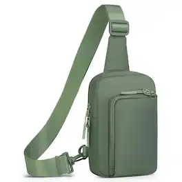 Unique Bargains - Mini Sling Bag for Men Women Crossbody Fanny Packs Fits for 6.3" Phone Reversible Nylon Chest Bag for Travel Running - Green