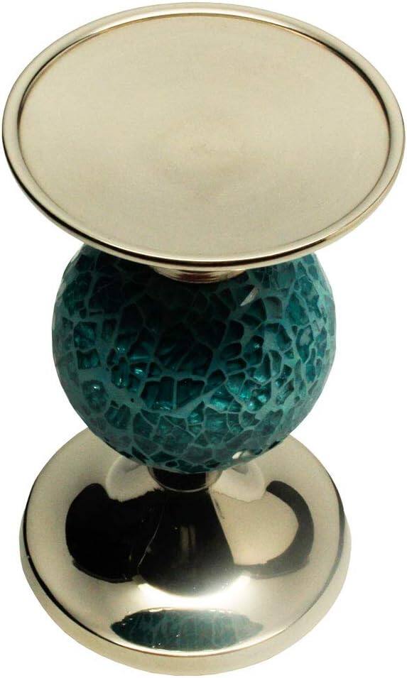 Angle. Amber Sporting Goods - Blue Moon 6" Candle Pillar Holder – Elegant Table Décor, Centerpiece & Wedding Gift - Blue.