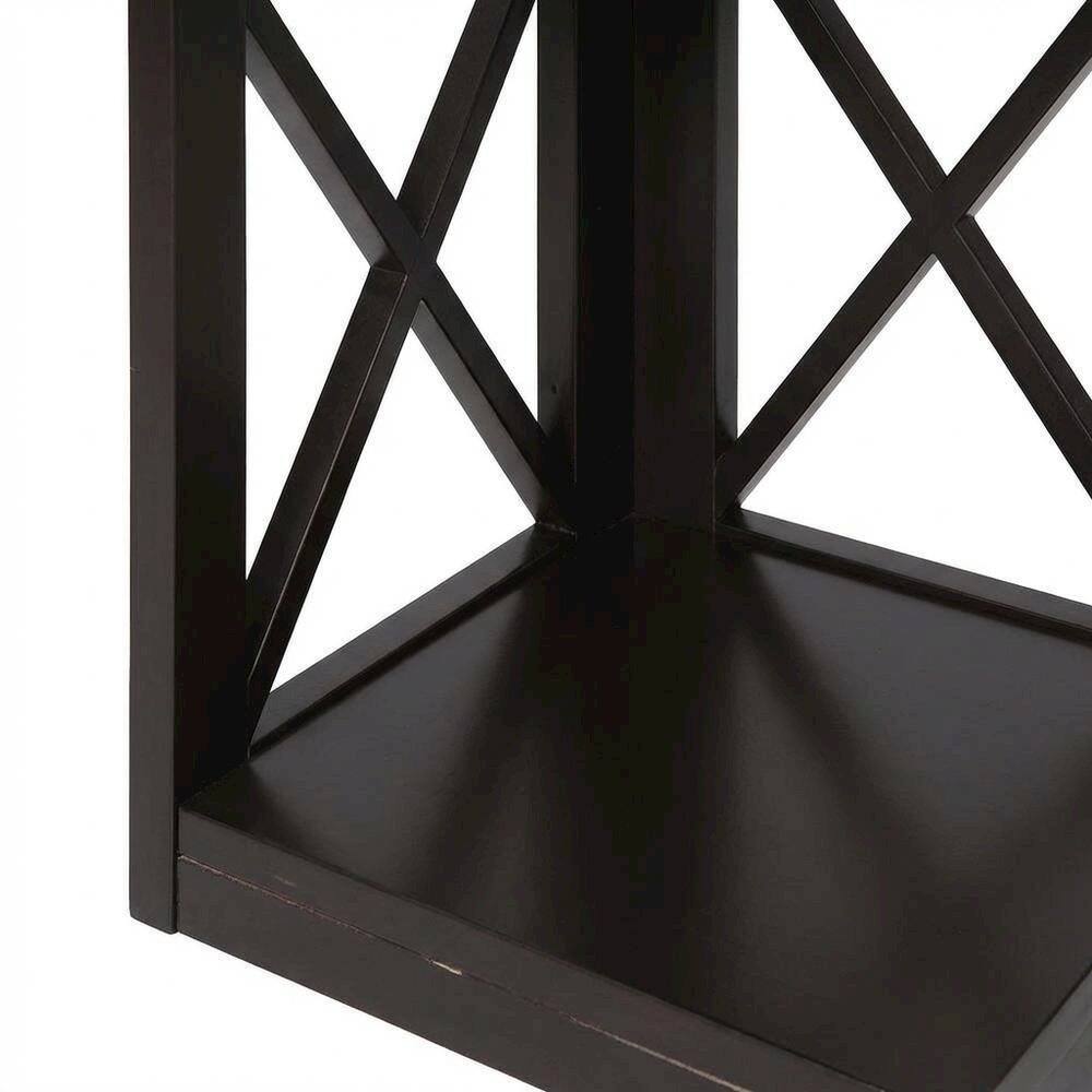 Alt View 3. FurniFact - Corner Bookcase in Finish with 3 Tiers - Espresso.