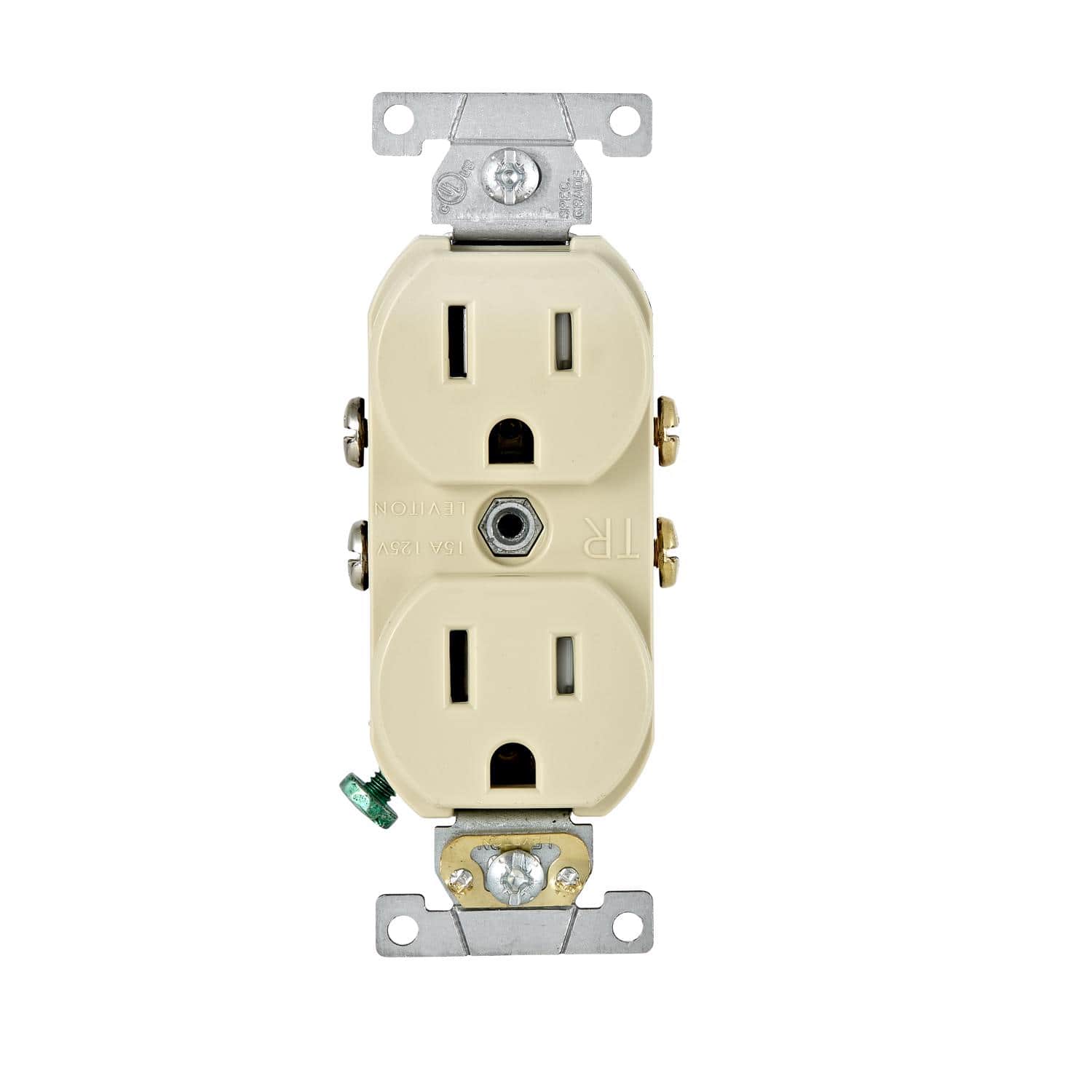 Leviton - 15 amps 125 V Duplex Outlet 5-15R 1 pk - Ivory