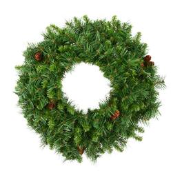 Vickerman - 30" Cheyenne Pine Wreath 15 Cones 260 Tips - Green