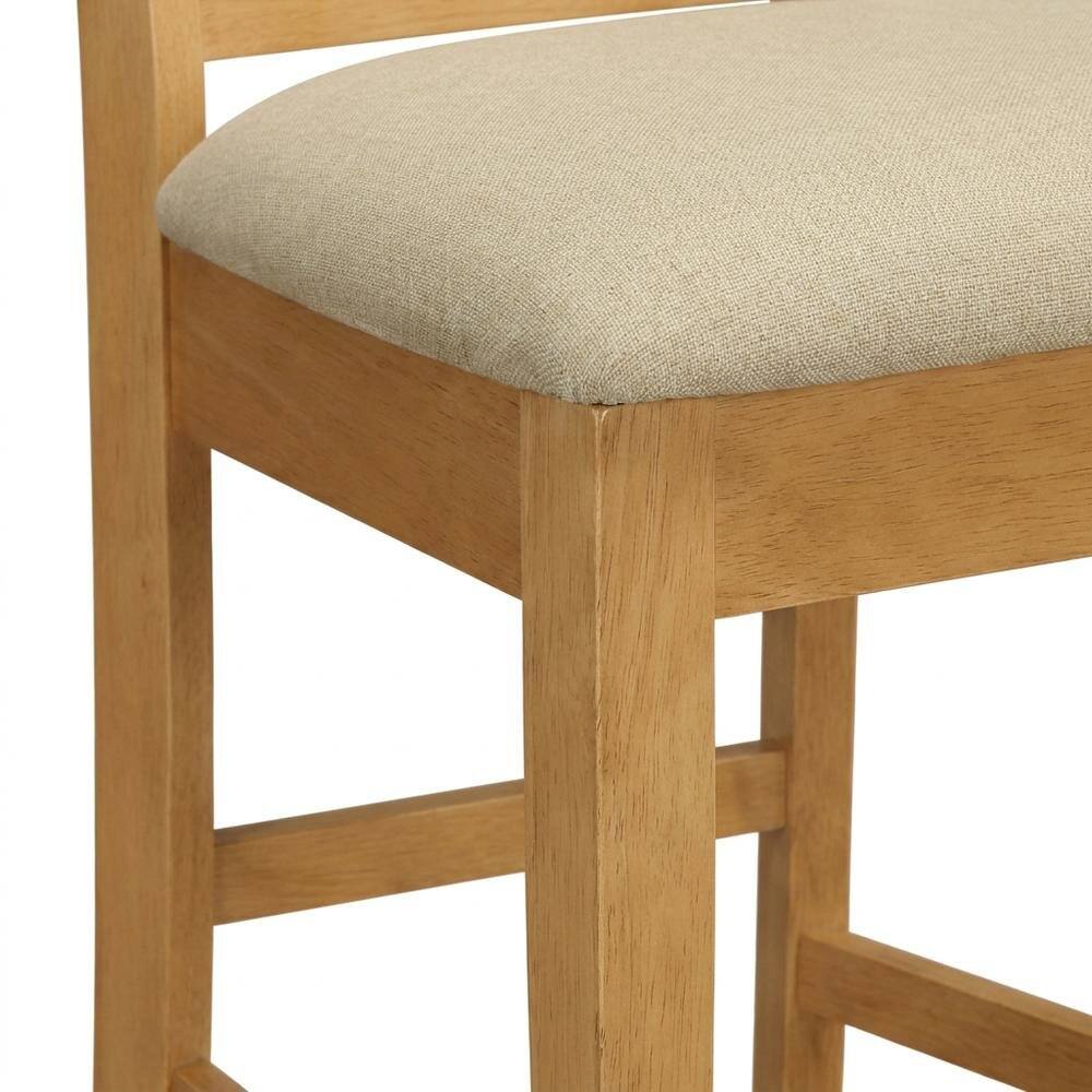 Alt View 1. FurniFact - Solid Wood X-Back Counter Stools Set of 2 with Microfiber Seat - Oak.