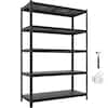 Front. VEVOR - Storage Shelves, 5-Tier Adjustable, 3000 lbs Capacity, Heavy Duty Garage Storage Shelving Unit, Metal Utility Rack Shelf - Black.