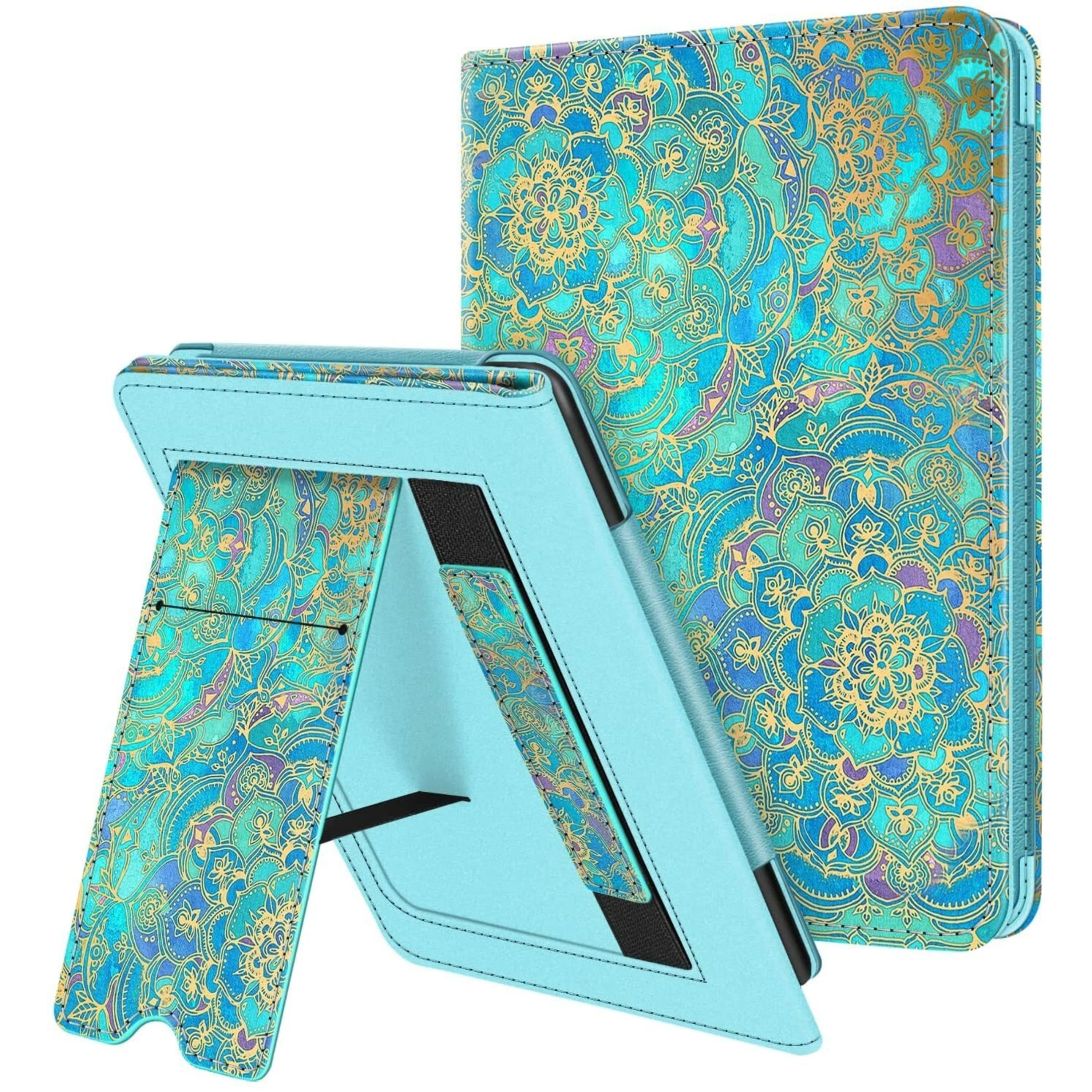 Kitcheniva - Foldable Stand Cover For Kindle Paperwhite 11th 2021 With Card Slot And Hand Strap Shade Of Blue - Shades of Blue