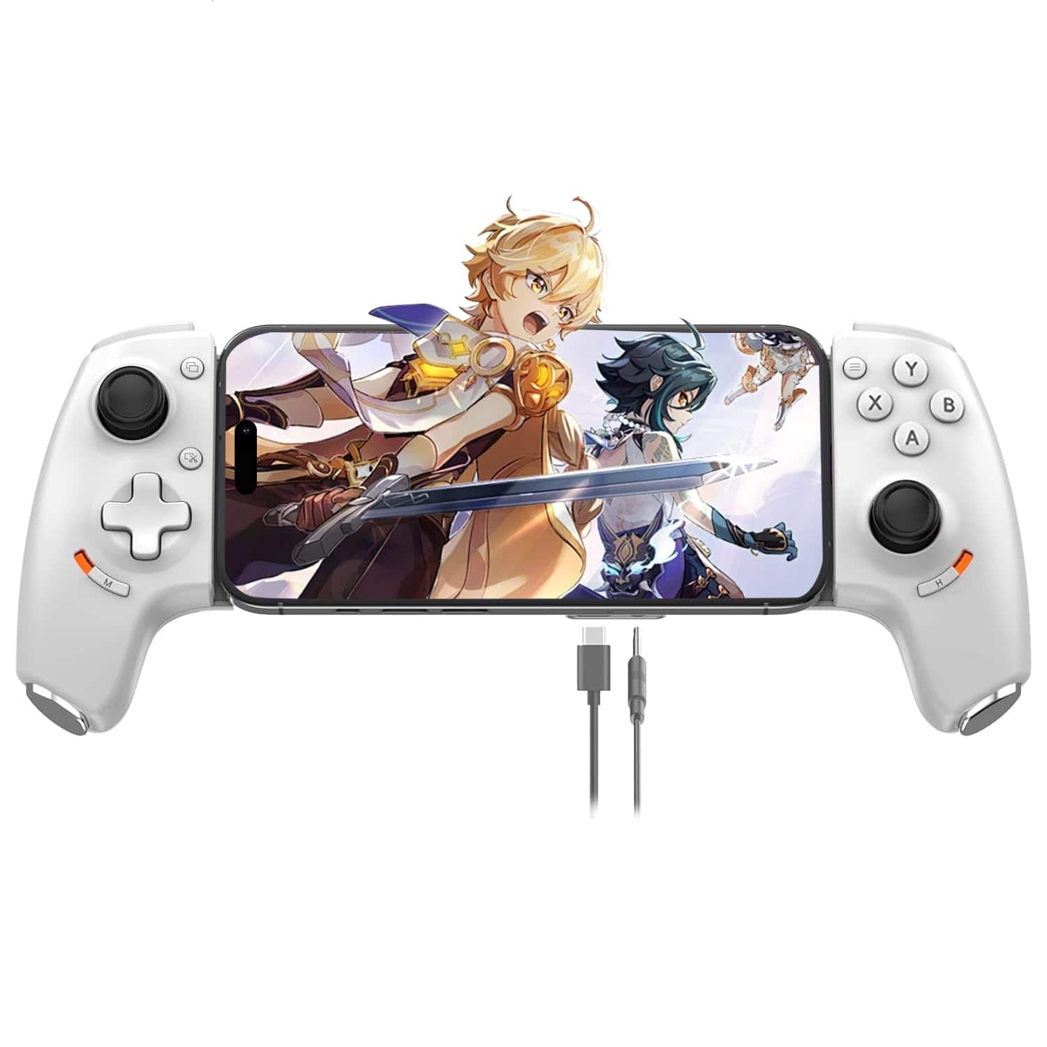 Dazzling Pops - mobile gaming controller for series android c plug play remote ps xbox pc cloud game with hall effect - White