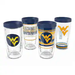 Tervis - West Virginia Mountaineers Four-Pack 16oz. Classic Tumbler Set - Multicolor