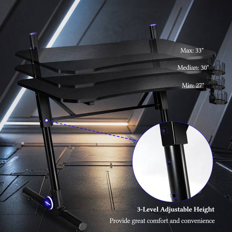 Max: 33"  
Median: 30"  
Min: 27"  

3-Level Adjustable Height  
Provide great comfort and convenience