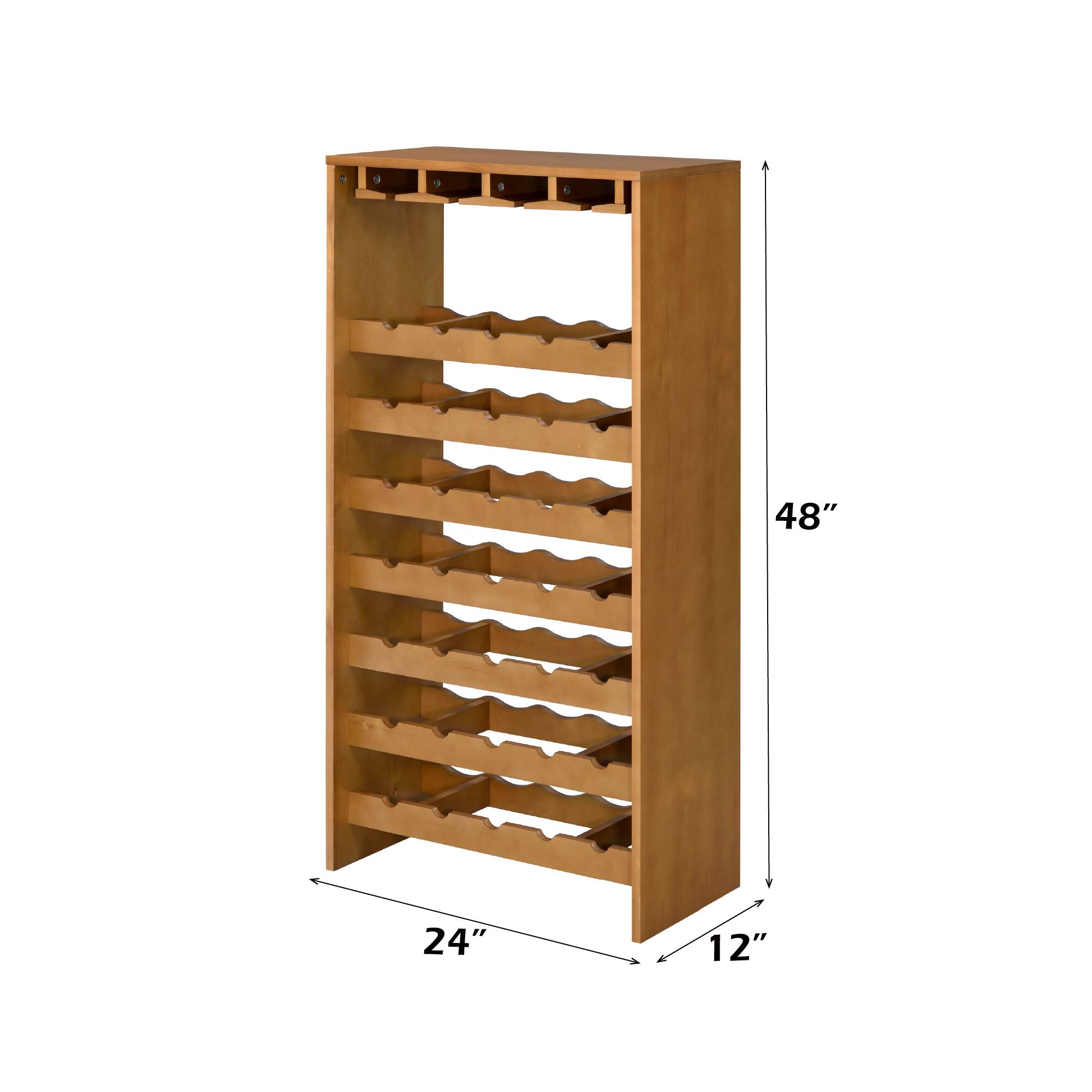 The dimensions of the shelf are:

- Height: 48"
- Width: 24"
- Depth: 12"