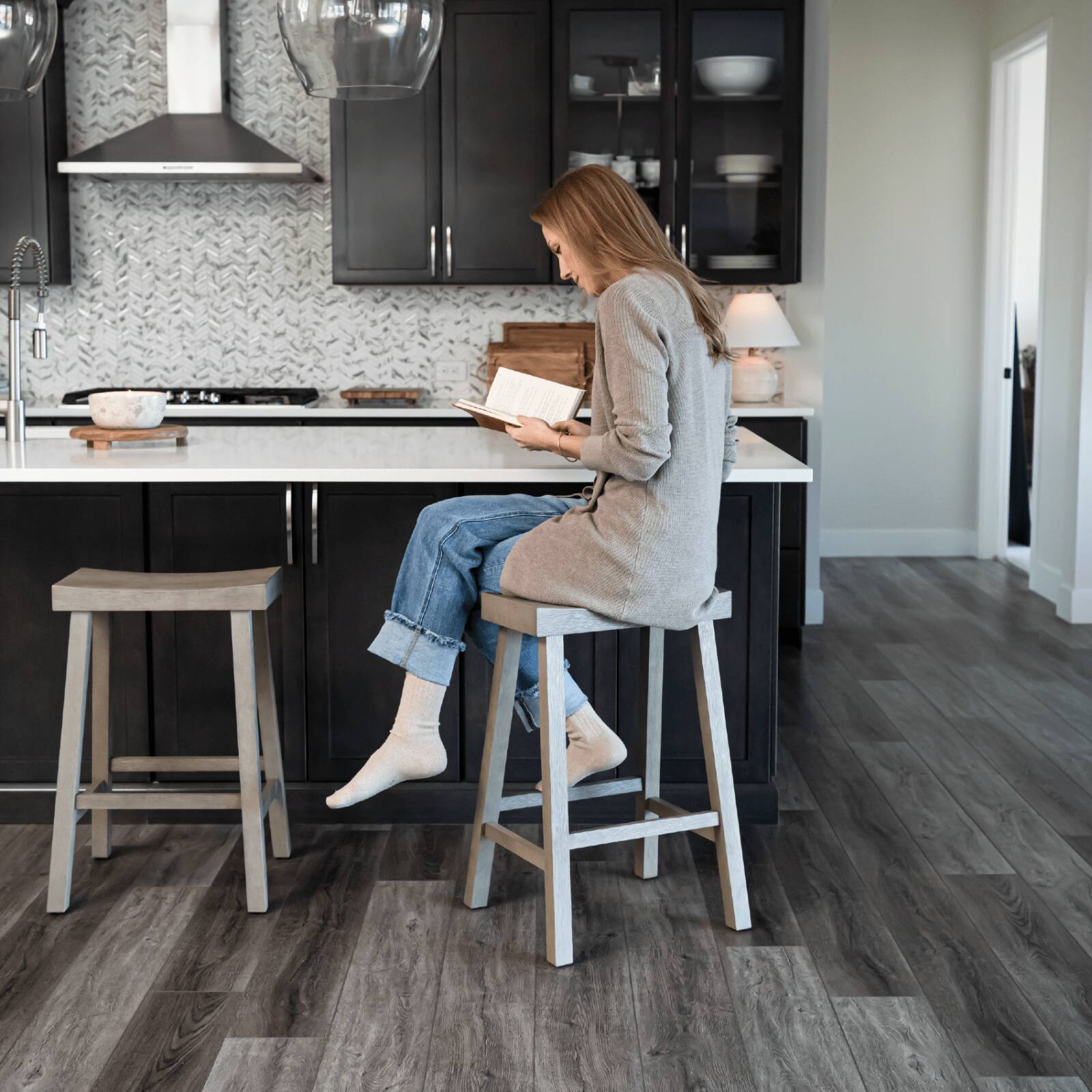 Alt View 2. Maven Lane - 27" Vincent Counter Stool in Antiqued Grey Finish - Antiqued Grey.