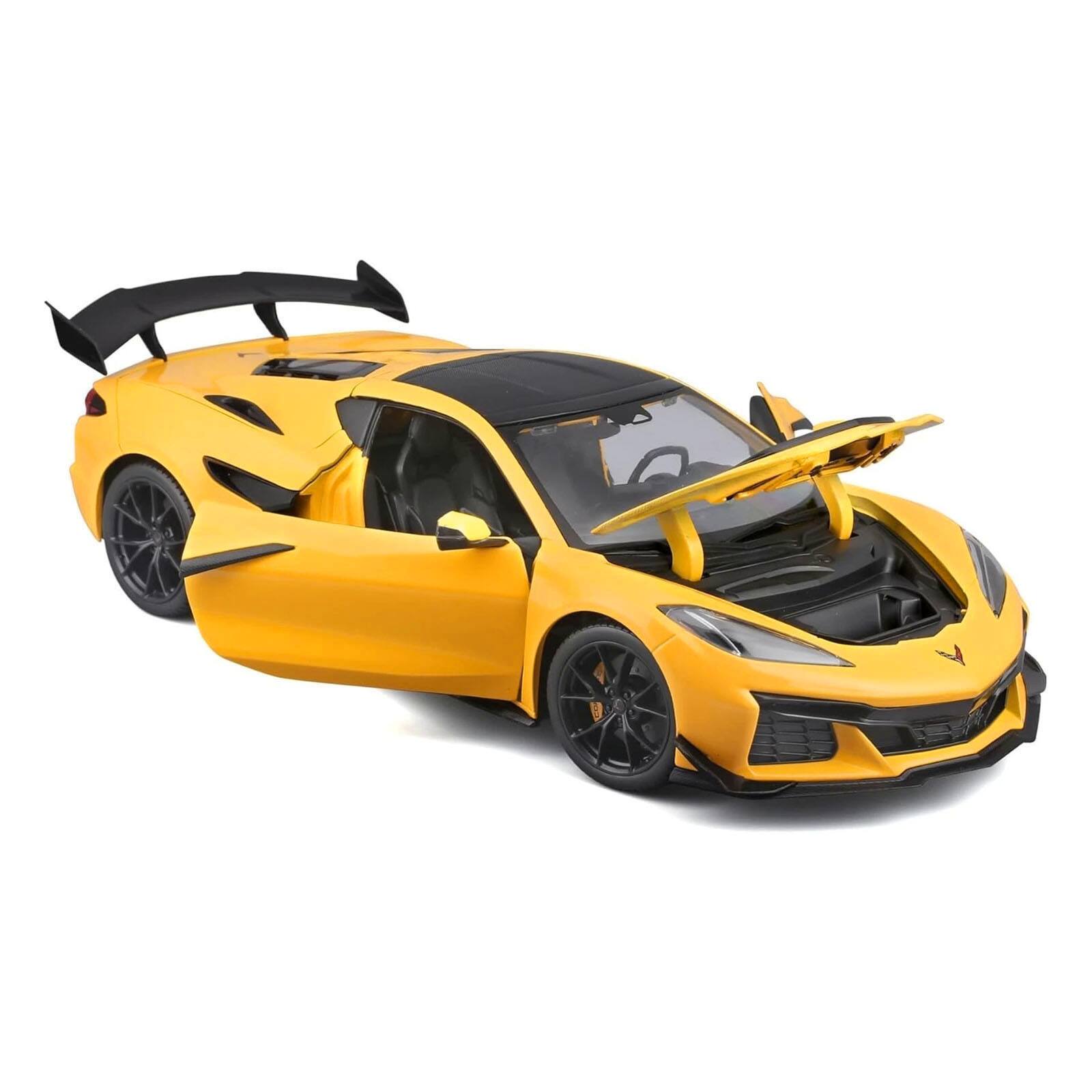 Alt View 1. Maisto - Chevrolet Corvette ZR1 Coupe Yellow with Carbon Top "Special Edition" Series 1/18 Diecast Model Car by Maisto.