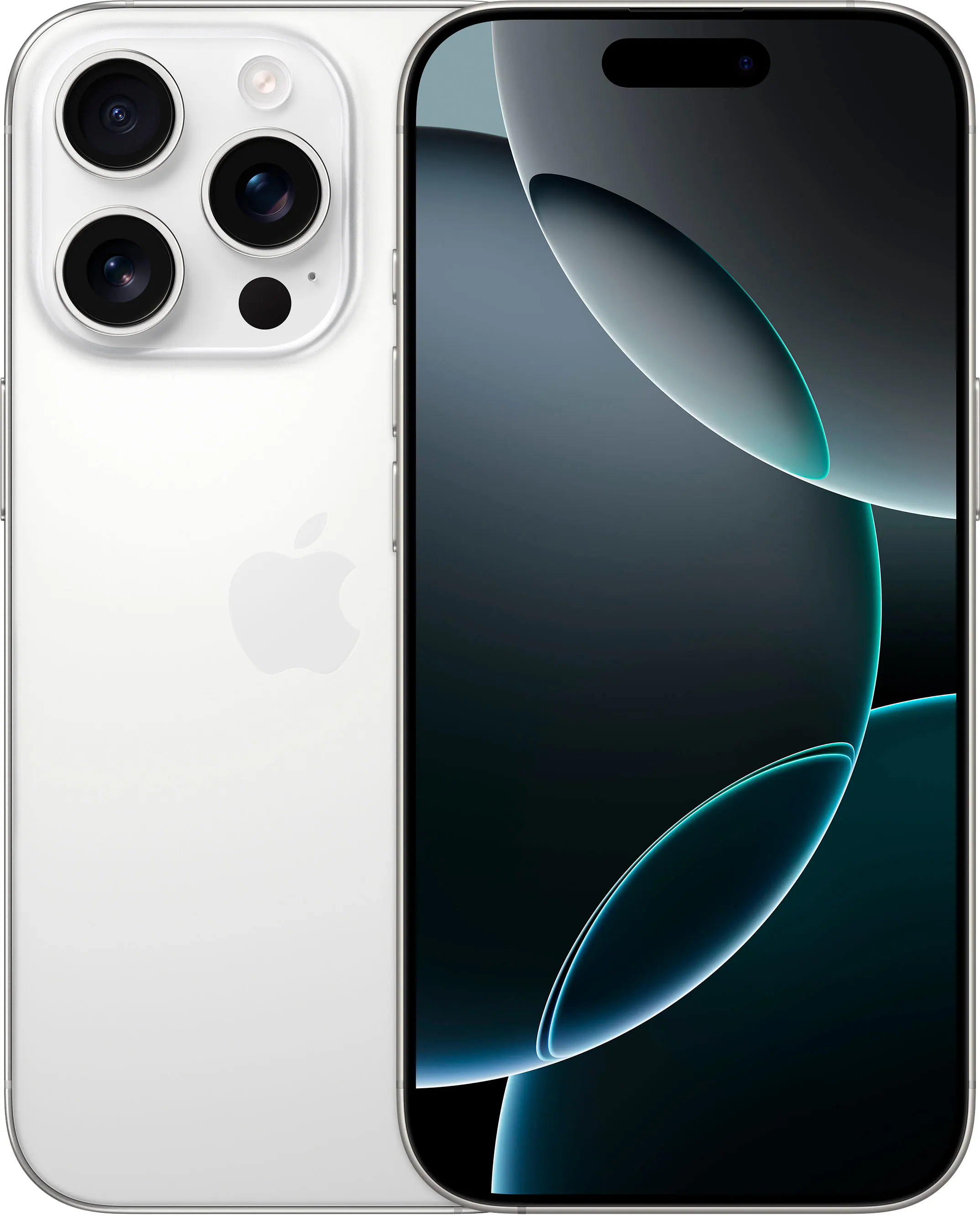 Front. Apple - iPhone 16 Pro 1TB - Apple Intelligence - White Titanium.