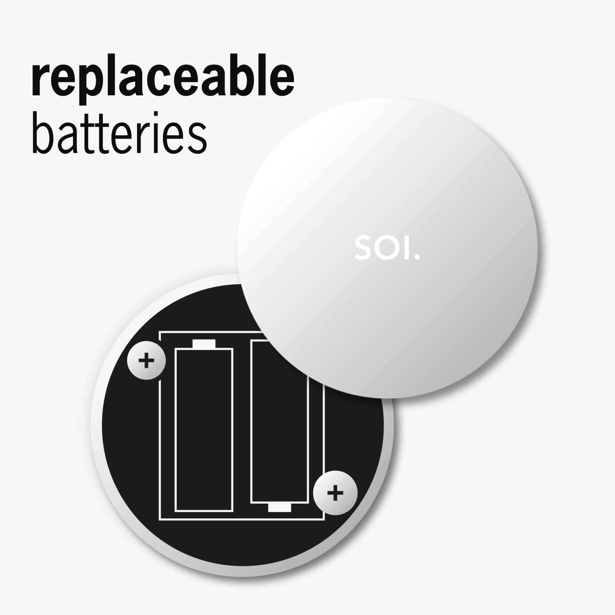 replaceable batteries SOI.