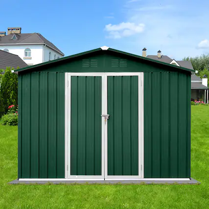 Front. Mondawe - 8x10 FT Metal Garden Sheds Outdoor Storage Sheds - Green.