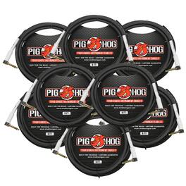 Pig Hog - 8x Tour Grade 6 ft Instrument Cable 1/4 Inch to 1/4 Inch Right Angle Connectors - PH6RR - Black