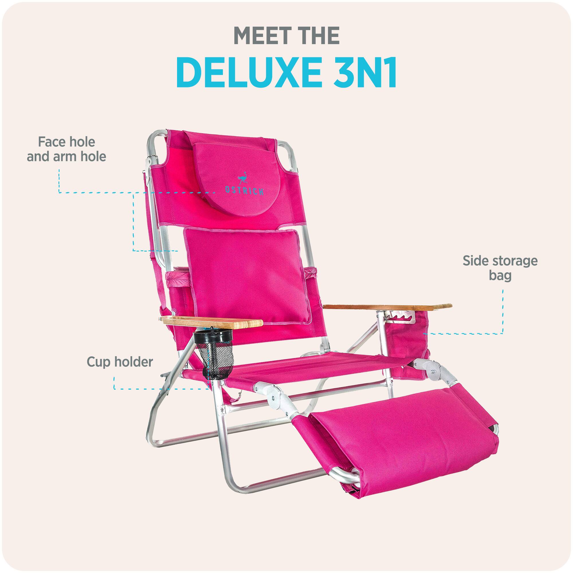 Meet the Deluxe 3N1 Face hole and arm hole Ostrich Side storage bag Cup holder