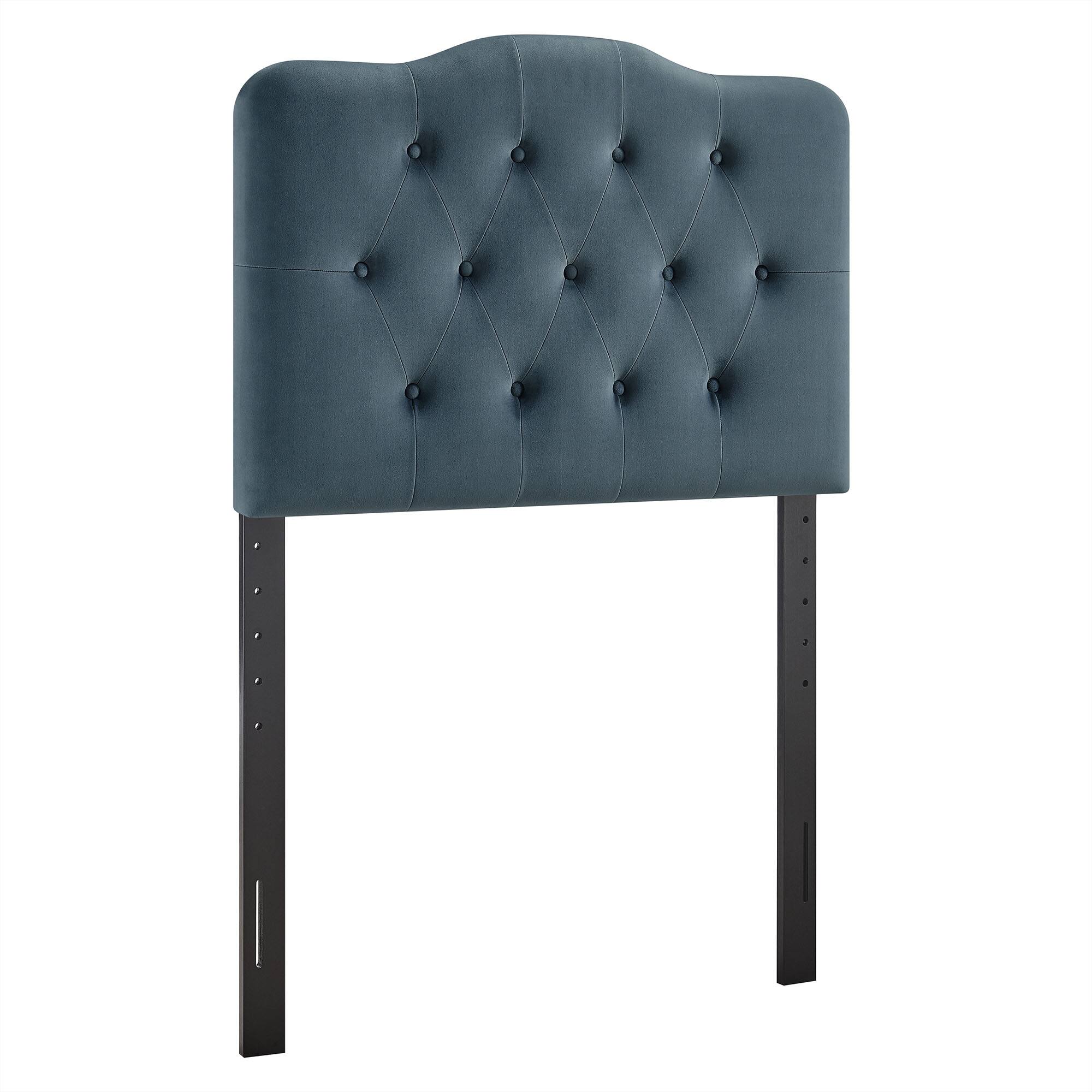 Angle. Modway - Annabel Diamond Tufted Performance Velvet Headboard by Modway - Cadet Blue.
