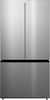 Front. Midea - 33 in. Wide Counter-Depth PLUS 23 Cu. Ft. French Door Refrigerator + Water2Ways - Stainless Steel.